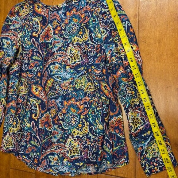 J. McLaughlin Womens Top Size S Modal Silk Floral Paisley Fairy Boho Peasant - Picture 7 of 11